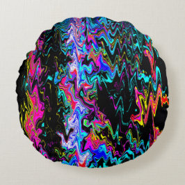 波状のサイケデリック瞬間...... ラウンドクッション