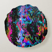 波状のサイケデリック瞬間...... ラウンドクッション (裏面)