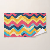 波状のジグザグ色 バスタオルセット (ハンドタオル)