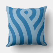 波状のストライプ繰り返しパターン(青) クッション (裏面)