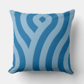 波状のストライプ繰り返しパターン(青) クッション (正面)