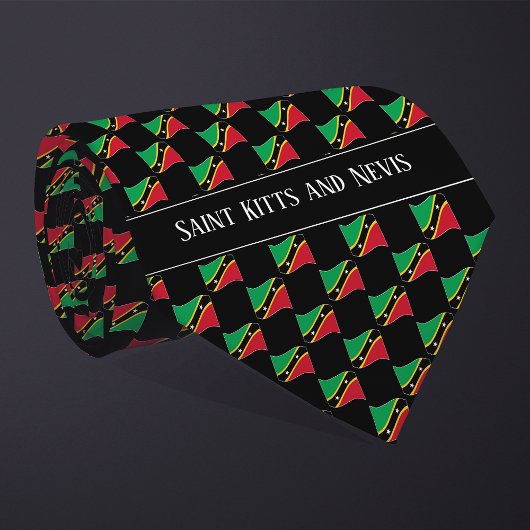 波状のセントクリストファー・ネイビス国旗のパターン ネクタイ