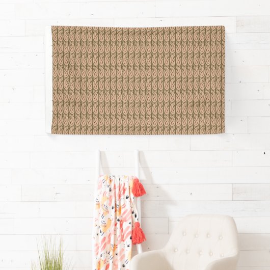 波状のデザインの茶色とベージュの背景 横断幕 (インサイチュ)