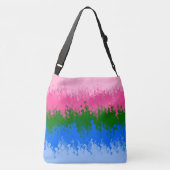 波状のトリップ(幻覚体験)のような抽象芸術オムニロマンプライド旗 クロスボディバッグ (裏面)