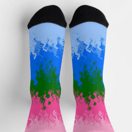 波状のトリップ（幻覚体験）のような抽象芸術オムニロマンプライド旗 ソックス