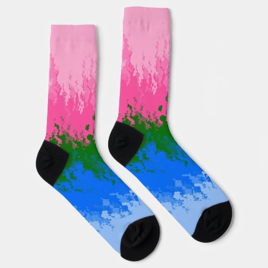 波状のトリップ(幻覚体験)のような抽象芸術オムニロマンプライド旗 ソックス (右)