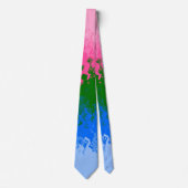波状のトリップ(幻覚体験)のような抽象芸術オムニロマンプライド旗 ネクタイ (正面)