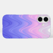波状のピンクとパープルの抽象画 Case-Mate iPhoneケース (裏面 (横))