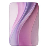 波状のピンクとラベンダー色の型枠 バスマット (正面縦)