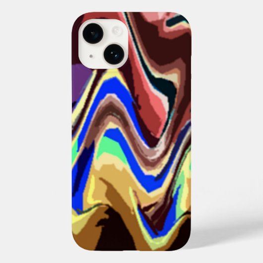 波状のフィエスタの色のパターン Case-Mate iPhoneケース (裏面)