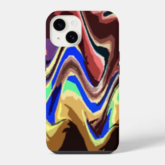 波状のフィエスタの色のパターン iPhoneケース (裏面)