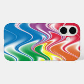 波状のマルチカラー抽象柄 Case-Mate iPhoneケース (裏面 (横))