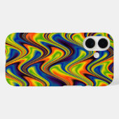 波状のマルチカラー抽象柄 Case-Mate iPhoneケース (裏面 (横))