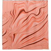 波状のミックスピーチ、サーモン、澄んサンゴ、ピンク シャワーカーテン (正面)