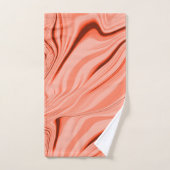 波状のミックスピーチ、サーモン、澄んサンゴ、ピンク バスタオルセット (ハンドタオル)
