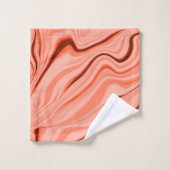 波状のミックスピーチ、サーモン、澄んサンゴ、ピンク バスタオルセット (ウォッシュタオル)