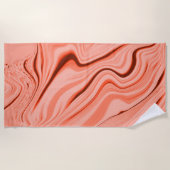 波状のミックスピーチ、サーモン、澄んサンゴ、ピンク ビーチタオル (正面)