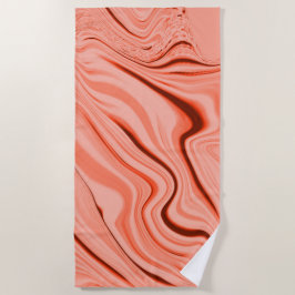 波状のミックスピーチ、サーモン、澄んサンゴ、ピンク ビーチタオル