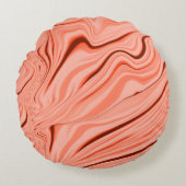 波状のミックスピーチ、サーモン、澄んサンゴ、ピンク ラウンドクッション (正面)