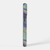 波状のラベンダー模様 iPhone 15ケース (右側面)