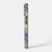 波状のラベンダー模様 iPhone 15ケース (左側面)