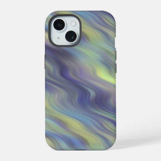 波状のラベンダー模様 iPhone 15ケース (裏面)