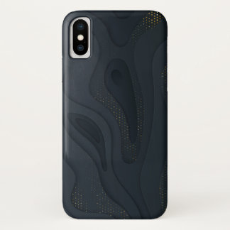 波状のレイヤーでテクスチャ加工されたリアルな切り絵装飾 iPhone X ケース