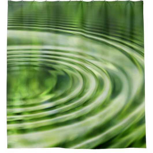 波状の同心円 シャワーカーテン (正面)
