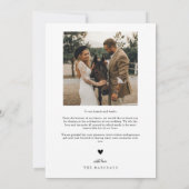 波状の手で描いた線の白結婚い写真 サンキューカード (裏面)