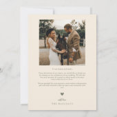 波状の手で描いた線オリーブグリーン結婚の写真 サンキューカード (裏面)