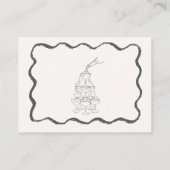 波状の手書き落書きスクライグル結婚RSVP エンクロージャーカード (裏面)