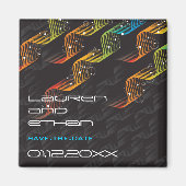 波状の抽象的なねじれ| 01 *日付の磁石を救って下さい マグネット (正面)