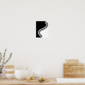 波状の曲がったピアノ鍵 ポスター (キッチン)