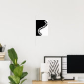 波状の曲がったピアノ鍵 ポスター (ホームオフィス)