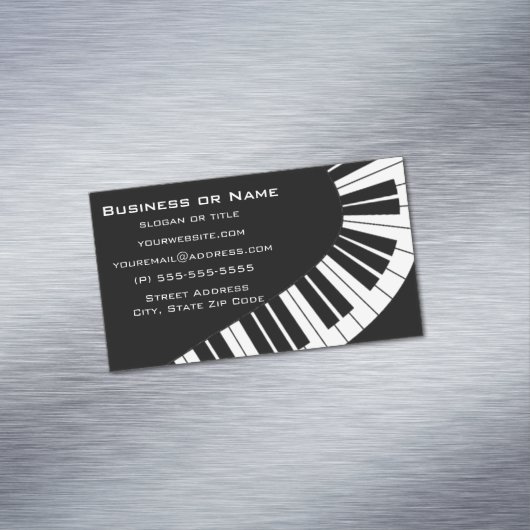 波状の曲がったピアノ鍵 マグネット名刺 (インサイチュ)