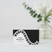 波状の曲がったピアノ鍵 名刺 (スタンド正面)