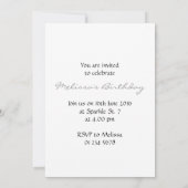 波状の泡状の青い黒い海グラデーションの水モノグラム 招待状 (裏面)