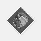 波状の海廃棄パーティーのB&W写真 スタンダードカクテルナプキン (角)