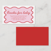 波状の湾曲したピンクと赤の赤い赤いベビー用シャワー本 エンクロージャーカード (正面/裏面)