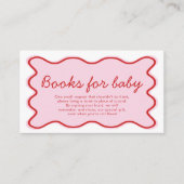 波状の湾曲したピンクと赤の赤い赤いベビー用シャワー本 エンクロージャーカード (正面)