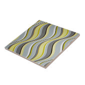 波状の灰色および黄色のストライプ タイル (側面)