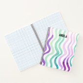 波状の紫と緑の水色の線 ノートブック (内部)