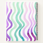 波状の紫と緑の水色の線 ノートブック (裏面)