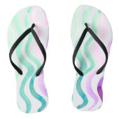 波状の紫と緑の水色の線 ビーチサンダル (ソール)