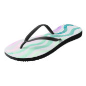 波状の紫と緑の水色の線 ビーチサンダル (アングル)