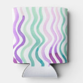 波状の紫と緑の水色の線 缶クーラー (裏面)