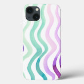 波状の紫と緑の水色の線 Case-Mate iPhoneケース (裏面)