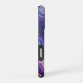 波状の紫瑪瑙と金の輝き iPhoneケース (右側面)