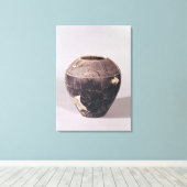 波状の線飾が付いた円光部の花瓶 キャンバスプリント (インサイチュ (ウッドフロア))