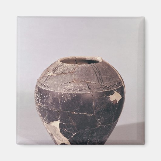 波状の線飾が付いた円光部の花瓶 マグネット (正面)